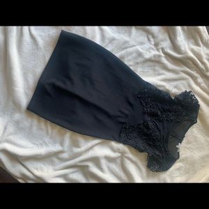 Mini Black Dress with Sheer detail on the top